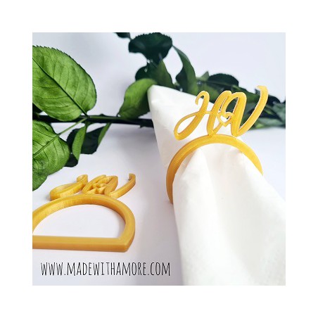 Napkin rings - With Letter
