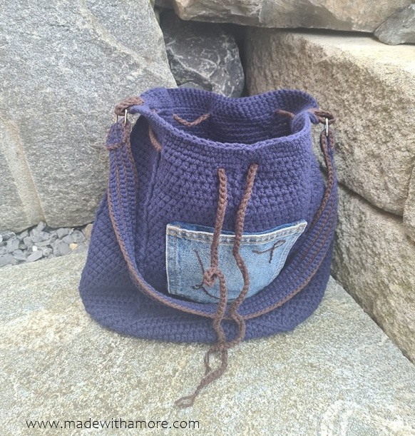 Tasche Boho Dunkelblau - Medium – Bild 3