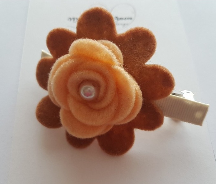 Patenthaarspange mit Rose 09