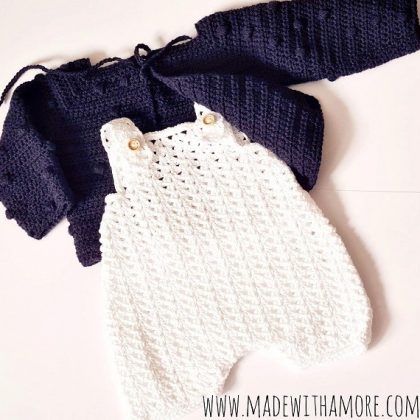 Baby-Set mit Strampler & Strickjacke (0–6 Monate)