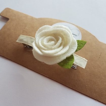 Patenthaarspange mit Rose 02