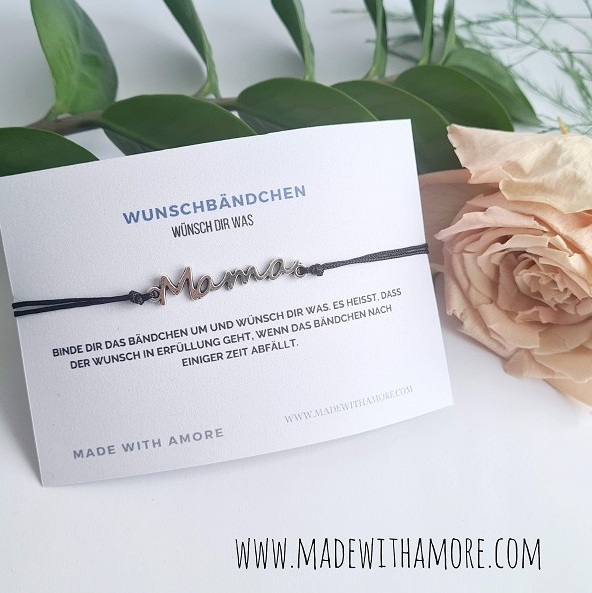 Wunschbändchen mit Schiebeknoten Mama